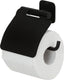 Tiger colar - wc rolhouder met klep - zonder te boren - toiletrolhouder zelfklevend - zwart