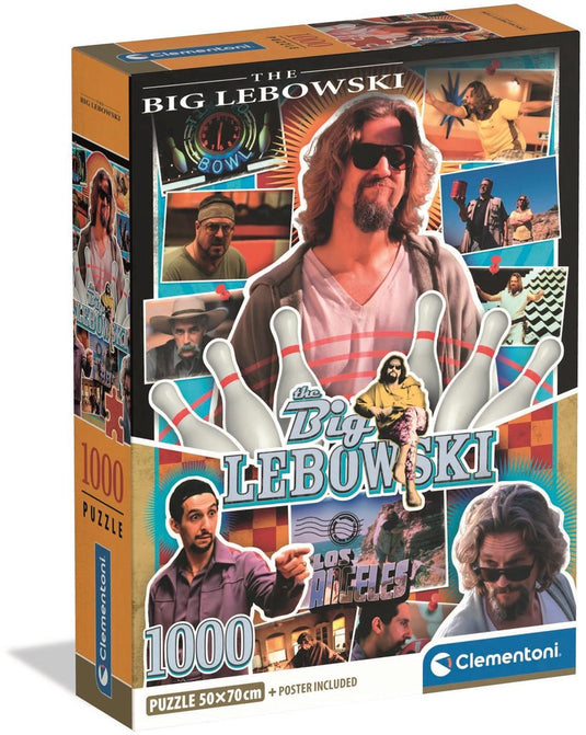 Clementoni legpuzzel the big lebowski - puzzel 1000 stukjes - cult movies collectie - compact box - legpuzzels en puzzels voor volwassenen