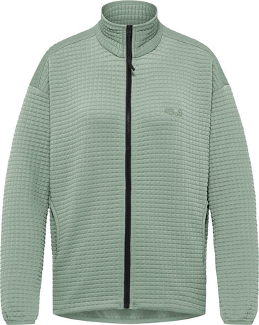 Jack wolfskin mogari fleecejack dames - dames lange rits fleece - green zinnia