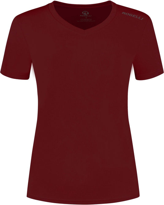 Rogelli promo hardloopshirt dames - korte mouwen - bordeaux - m