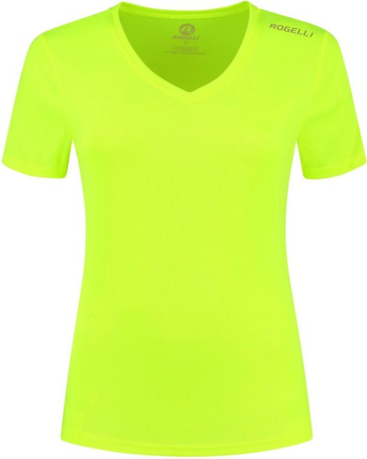 Rogelli promo hardloopshirt dames - korte mouwen - fluorgeel - xl