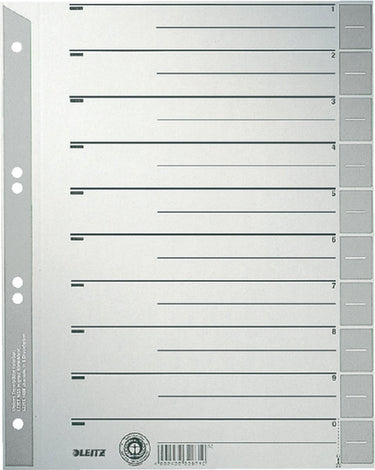 Leitz scheidingsbladen 1652 karton a4 230gr grijs