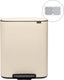 Brabantia bo prullenbak - 2 x 30 liter - afvalscheiding - soft beige
