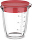 Mepal glas maatbeker met deksel chef it - 500 ml - maataanduiding - vaatwasmachine-. magnetron- en ovenbestendig - bakspullen - coral