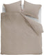 Ambiante cotton uni dekbedovertrek - effen - lits-jumeaux - 240x200 220 - taupe