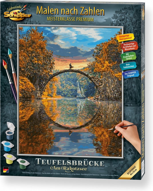 Schipper duivelsbrug bij de rakotzsee - 40 x 50 cm