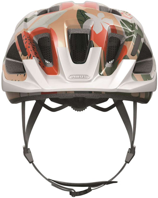 Abus fietshelm aduro 3.0 orange palm l - 58-62 cm - wit - geschikt voor gebruik op elektrische fietsen - stadsfietsen - 320 g
