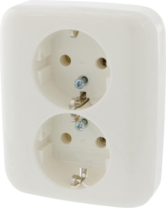 Busch-jaeger reflex inbouw stopcontact met randaarde - 2-voudig - polarwit