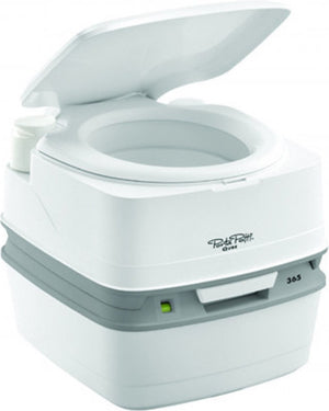 Thetford qube 335 porta potti - met hold down kit - wit
