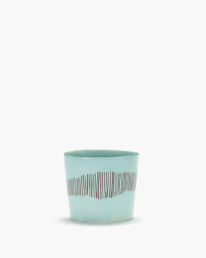 Serax - ottolenghi feast - espressokop - azurblauw rood - 7 ø - h 6cm - 15cl - 4 stuks