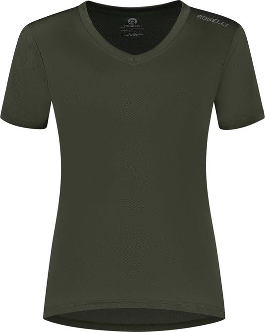 Rogelli promo hardloopshirt dames - korte mouwen - legergroen - xl