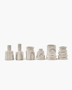 Serax - marie michielssen marie - vaas assortiment - beige - 6 stuks - h 10cm