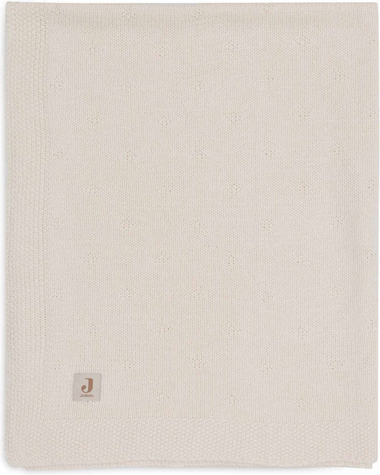 Jollein - deken wieg 75x100cm - wiegdeken, wiegdekentje, dekentje baby - cosy knit ivory