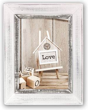 Zep - houten vintage fotolijst athis grijs wit voor foto formaat 13x18 - sy1257