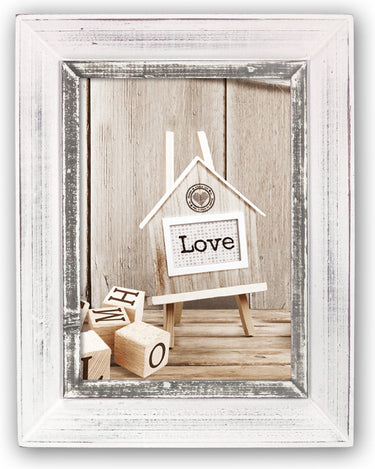 Zep - houten vintage fotolijst athis grijs wit voor foto formaat 13x18 - sy1257
