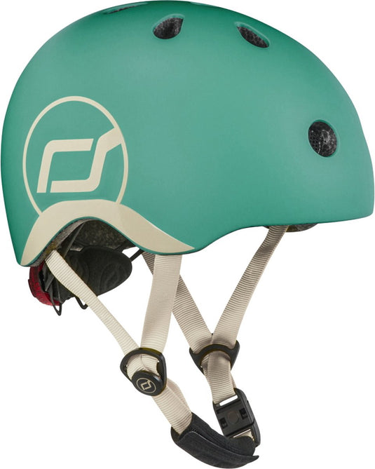 Scoot ride helmet – kinderhelm – xs 45-51 cm – led achterlicht – magnetische sluiting – verstelbaar – forest