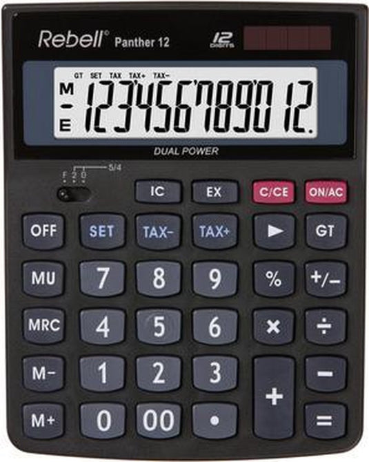 Rebell calculator - panther 12bx - zwart - re-panther12bx