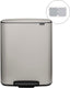 Brabantia bo prullenbak - 2 x 30 liter - afvalscheiding - soft grey