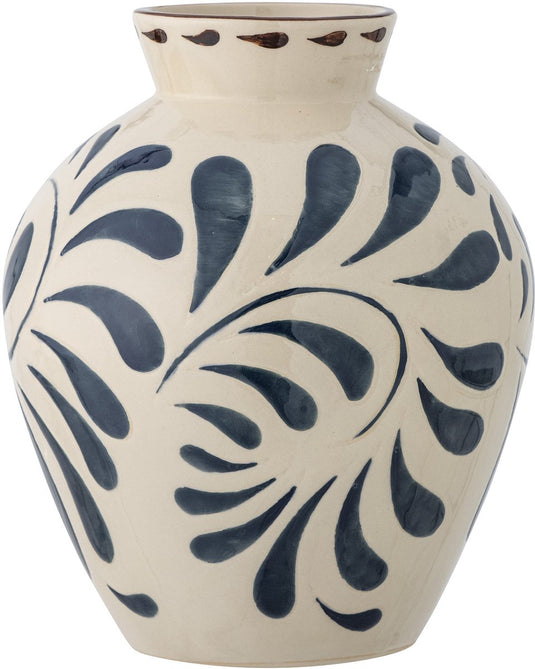 Bloomingville heikki vaas - blauw - aardewerk