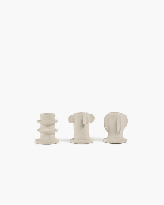 Serax - marie michielssen marie - kandelaar - beige - 5 ø - h 6,5cm - 3 stuks