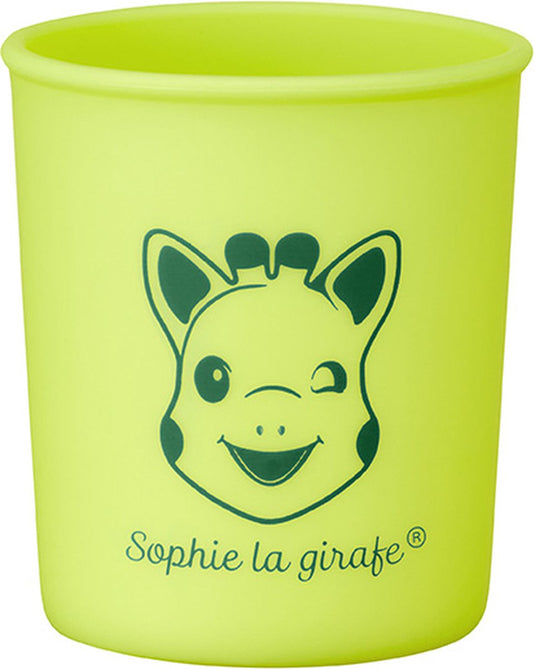 Sophie de giraf beker - kinder servies - drinkbeker - vaatwasser- en magnetronbestendig - siliconen - in witte rode geschenkdoos - groen