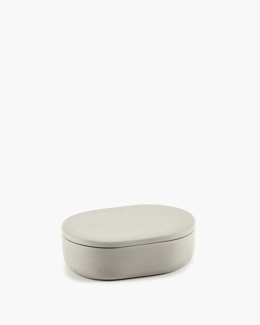 Serax - bertrand lejoly - cose - ovaal potje met deksel l - beige - h 6,5cm