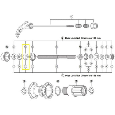 Shimano afstandsbus links 8 mm
