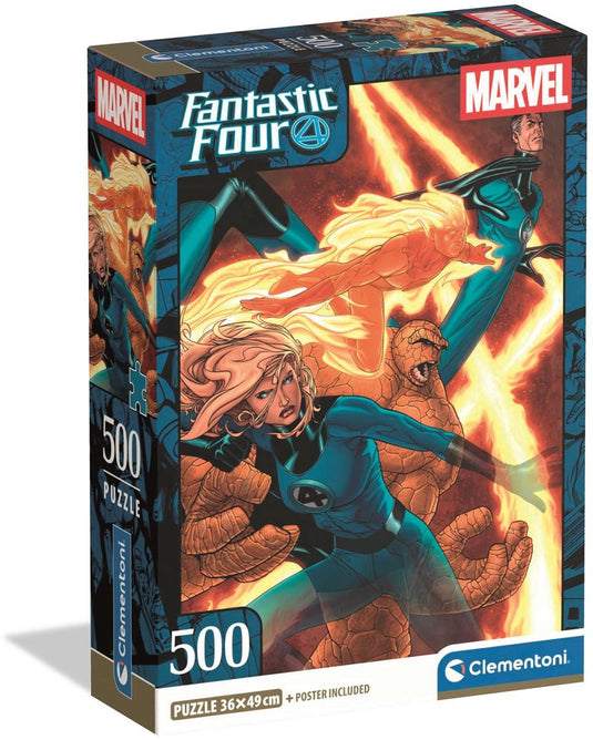 Clementoni - puzzel - marvel fantastic 4 - 500 stukjes - met poster - vanaf 14 jaar