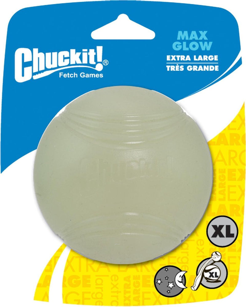 Load image into Gallery viewer, Chuckit! max glow ball – hondenspeelgoed – hondenbal - drijvend – apporteerspeelgoed – glow in the dark - extra large - ø9 cm - 1 stuks
