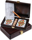 Philos kaartset met dobbelstenen en yahtzee scorekaart - houten box