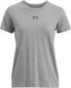 Under armour ua rival core ss-gry dames sportshirt - castlerock - zwart