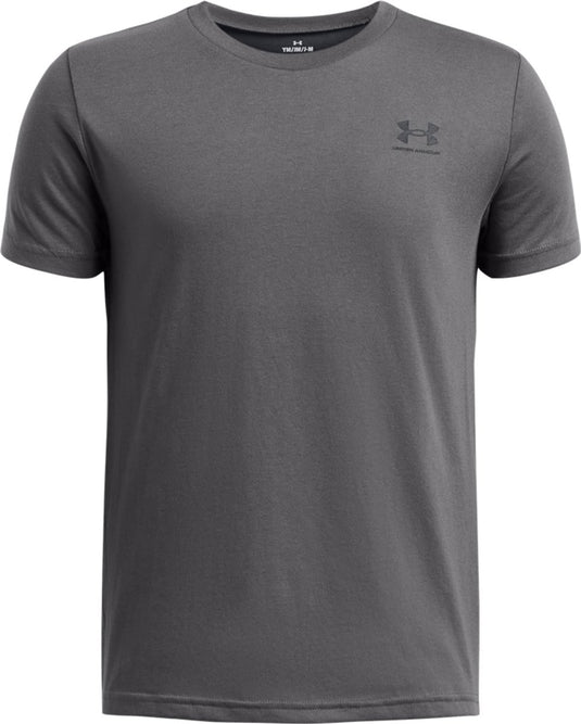 Under armour ua b sportstyle lc ss unisex sportshirt - grijs - zwart