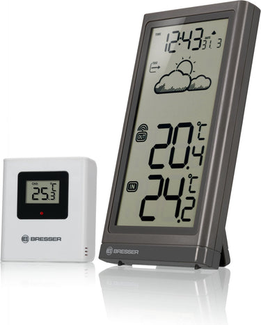 Bresser weerstation - meteo temp - grijs - draadloos - voor binnen buiten