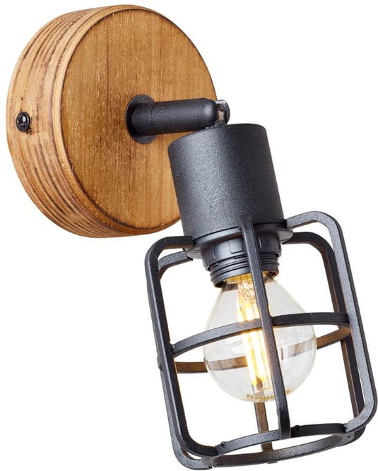 Brilliant gwen - plafondspot - e14 max 1x40w - hout zwart