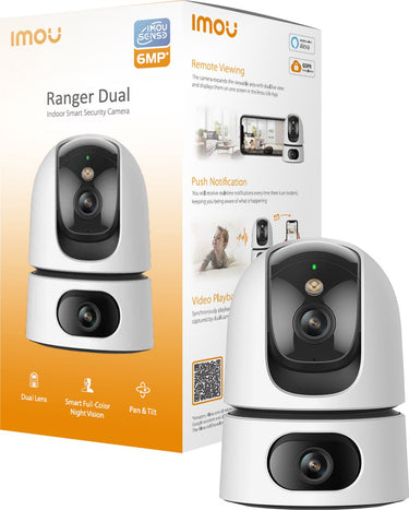Imou ranger dual petcam | huisdiercamera beveiligingscamera | 3mp + 3mp lens | detectie van huisdieren en personen | abnormale geluidsdetectie | intercom functie | slimme volgfunctie | 3 jaar garantie
