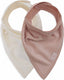 Jollein - slab bandana - katoen - slabbetjes baby - 2 stuks - velvet rib wild rose ivory - 2 stuks