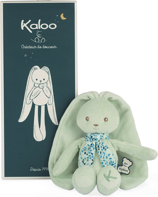 Kaloo lapinoo - konijn knuffel aqua 25 cm (small) - dit vrolijke aquakleurge konijn heeft zulke lange oren dat je hem overal kunt ophangen en nooit meer kwijtraakt - in een mooie geschenkdoos
