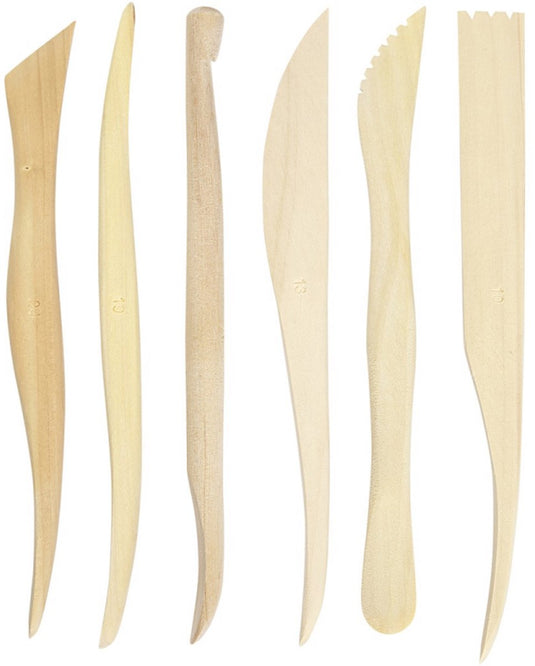 Creativ company gereedschapset modelleer 15 cm hout blank 6-delig