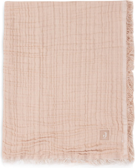 Jollein baby deken ledikant - 120x120cm - fringe - moonstone ivory - gots