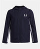 Under armour ua b rival wvn jacket-blu jongens sportshirt - midnight navy - wit m