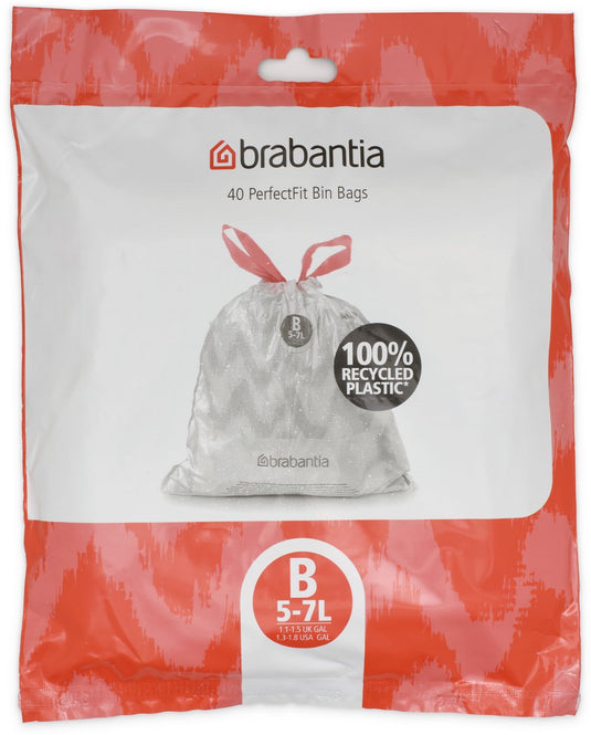 Brabantia perfectfit vuilniszakken - 5 l - code b - 40 stuks