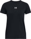 Under armour ua rival core ss-blk dames sportshirt - zwart - wit