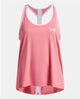 Under armour tech knockout tank-pnk meisjes sportshirt - bittersweet roze - wit 140
