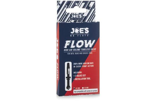 Joes joe's no flats - tubeless ventiel flow high air volume 45mm 2 stuks