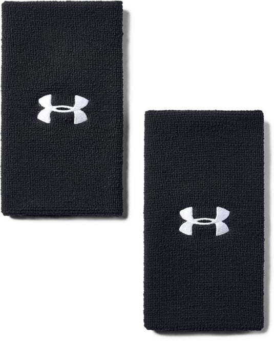 Under armour 6'' performance wb-blk unisex zweetband - zwart - wit