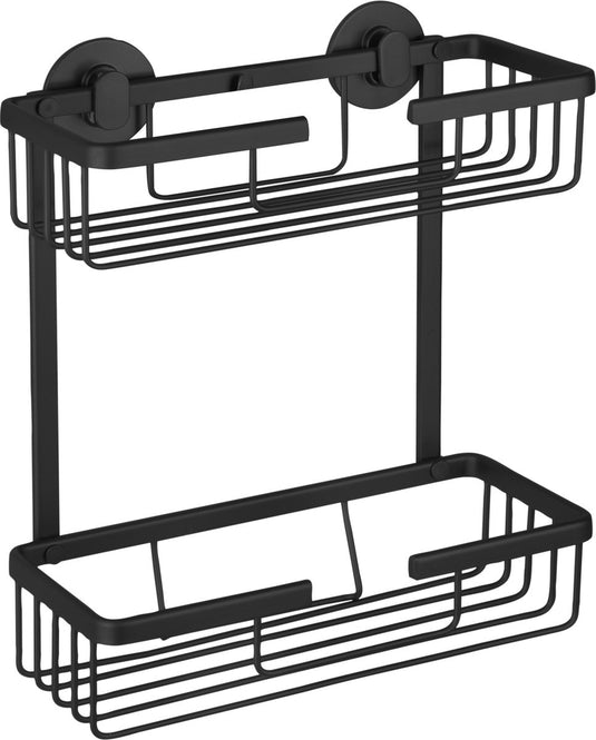 Differnz draadmand - 2-laags rechthoek - zonder boren - aluminium - 25 x 12 x 30 cm - zwart