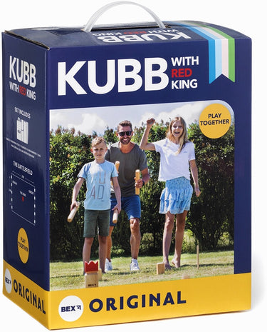 Bex kubb original rubberhout met rode koning