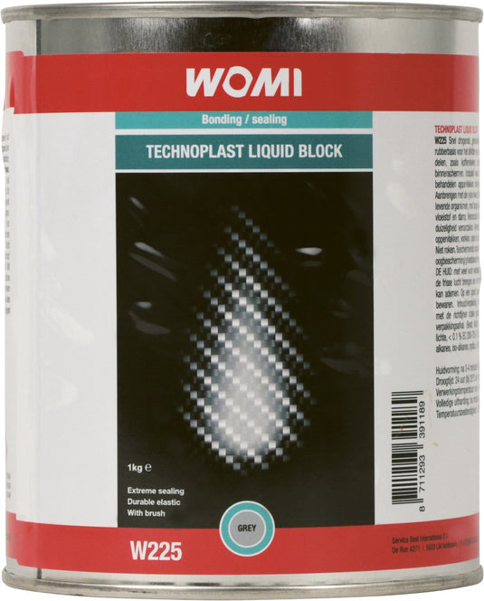Womi w225 technoplast liquid block – grijs – nitrilrubber afdichting – oliebestendig – kwastapplicatie