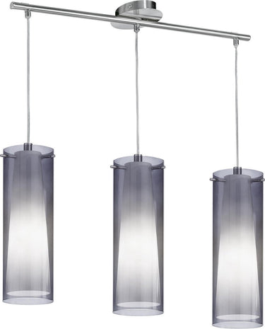 Eglo pinto nero hanglamp - 3 lichts - nikkel-mat - zwart-transparent, wit