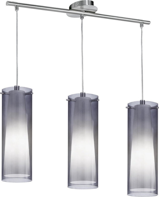 Eglo pinto nero hanglamp - 3 lichts - nikkel-mat - zwart-transparent, wit